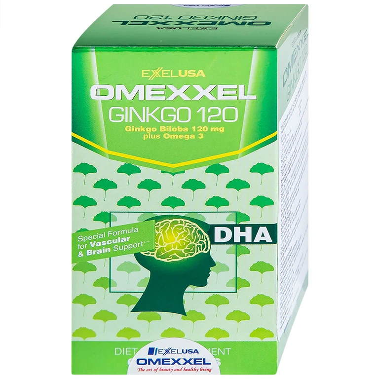 Viên uống Omexxel Ginkgo 120 OMEXXEL hỗ trợ tăng cường tuần hoàn máu não, tốt cho tim mạch (60 viên)
