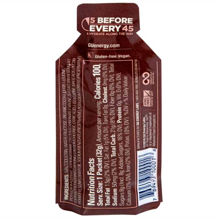 Thực phẩm bổ sung GU Energy Gel Chocolate Outrage cung cấp dinh dưỡng và năng lượng (32g) 