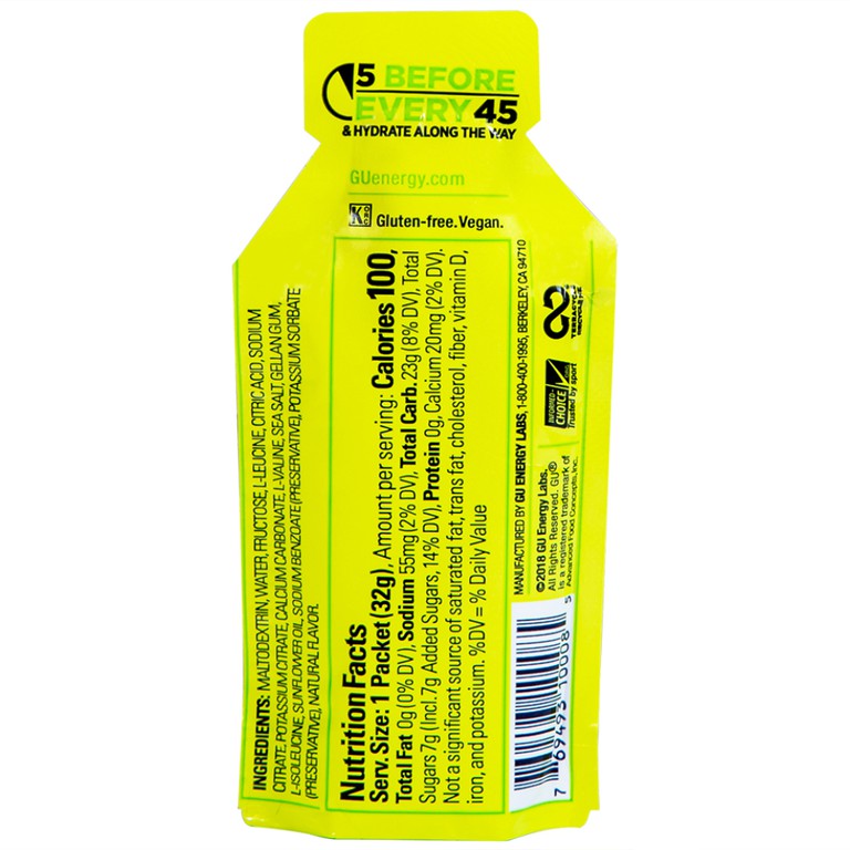 Thực phẩm bổ sung GU Energy Gel Lemon Sublime cung cấp dinh dưỡng và năng lượng (32g)