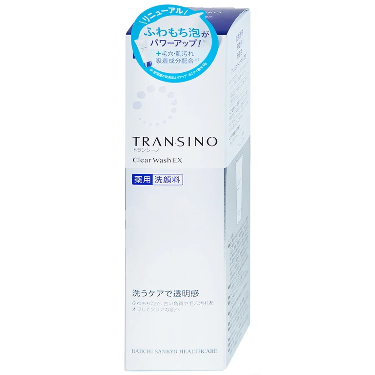 Sữa rửa mặt Transino Clear Wash EX loại bỏ bụi bẩn, dầu nhờn, bã thừa (100g)