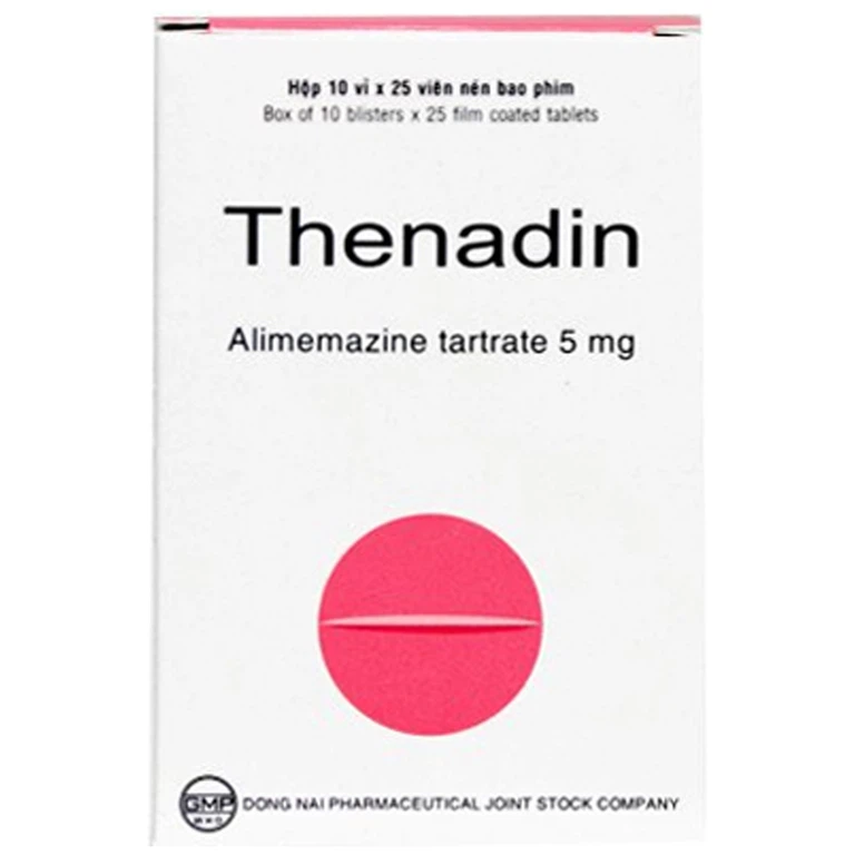 Thuốc Thenadin 5mg DonaiPharm điều trị tình trạng dị ứng, mất ngủ, ho khan (10 vỉ x 25 viên)