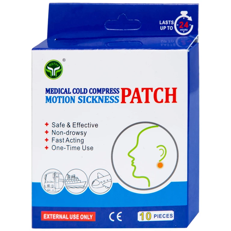Miếng dán lạnh MDT chống say tàu xe, giảm nôn, buồn nôn (5 túi x 2 miếng)