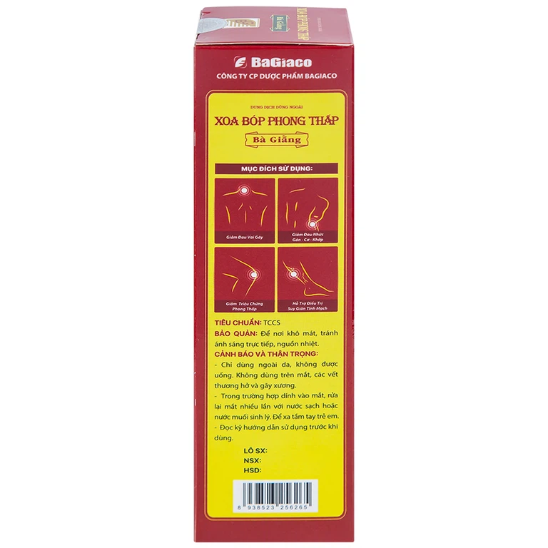 Xịt xoa bóp phong thấp Bà Giằng 100ml giảm triệu chứng phong thấp, đau gân cơ khớp