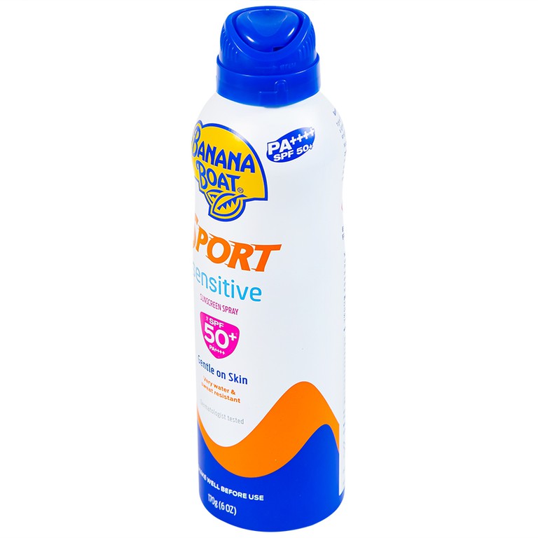 Xịt chống nắng thể thao Banana Boat Sport Sensitive Sunscreen Spray SPF50+ PA++++ (170g) 