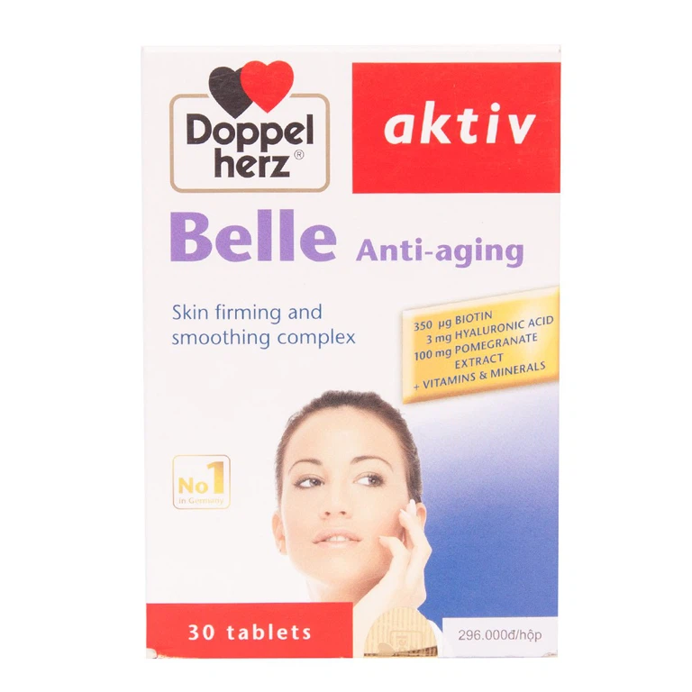 Viên uống Belle Anti Aging Doppelherz Aktiv hỗ trợ làm chậm quá trình lão hóa da (30 viên)