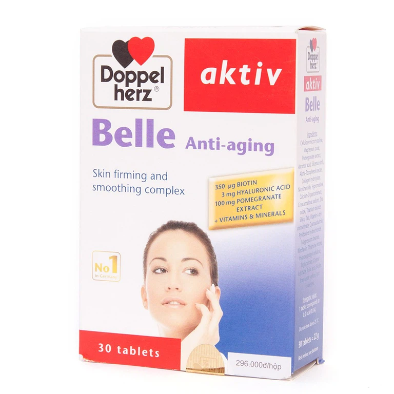 Viên uống Belle Anti Aging Doppelherz Aktiv hỗ trợ làm chậm quá trình lão hóa da (30 viên)