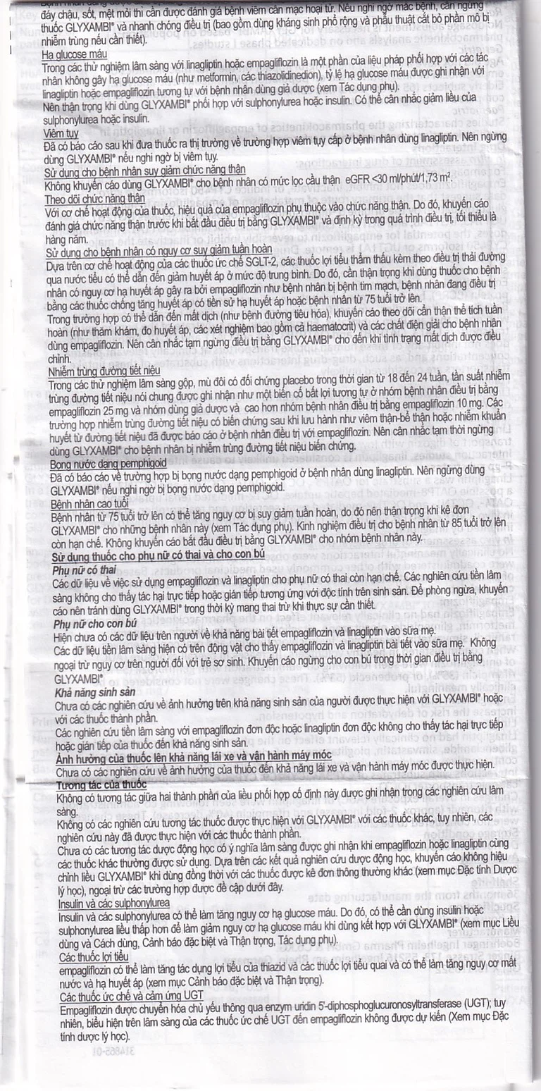 Thuốc Glyxambi 25mg/5mg Boehringer điều trị tiểu đường tuýp 2 (3 vỉ x 10 viên)