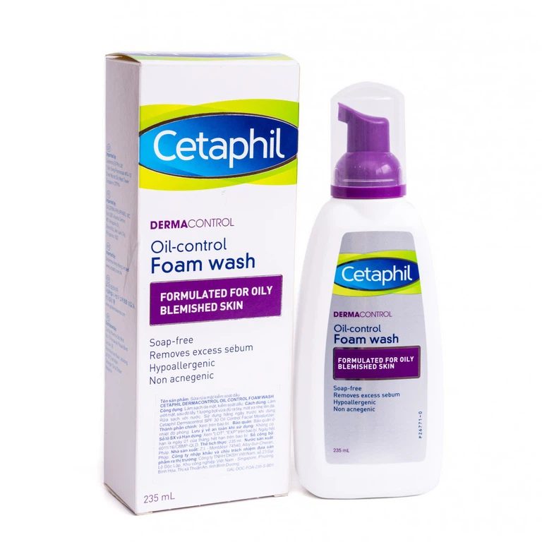 Sữa rửa mặt kiểm soát dầu Cetaphil DermaControl Oil-Control Foam Wash (235ml)