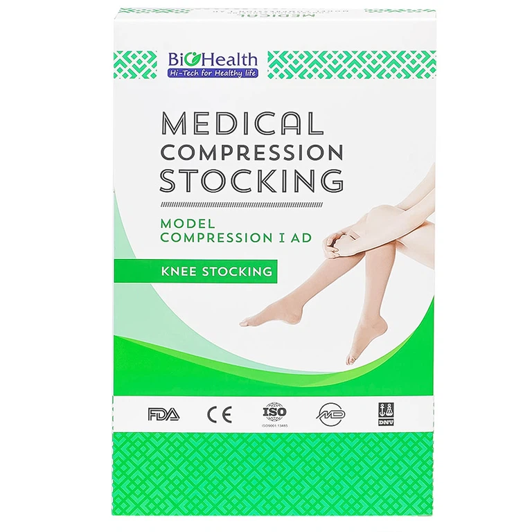 Vớ y khoa Compression I AD BioHealth tăng lưu thông máu, giảm tình trạng phù nề (Màu da - Size M)