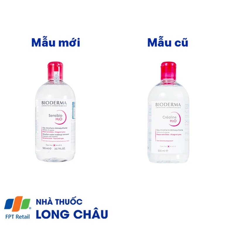 Dung dịch Bioderma Sensibio H2O dạng hạt mixen (micelle) dùng tẩy trang dành cho mặt, mắt, da nhạy cảm (500ml)