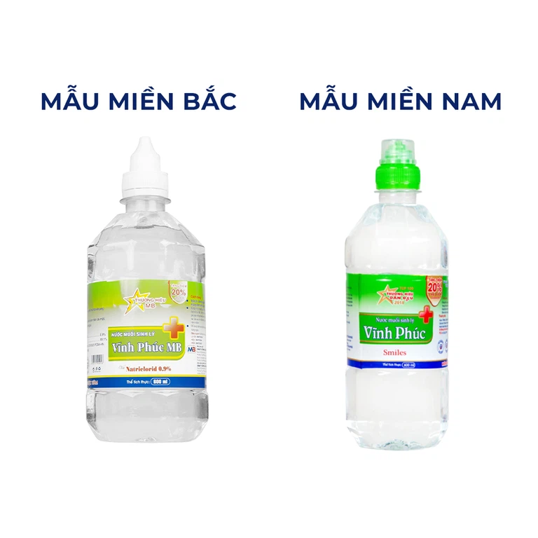 Nước muối Vĩnh Phúc Natriclorid 0.9% Smiles làm sạch răng, khử mùi hôi khoang miệng (600ml)