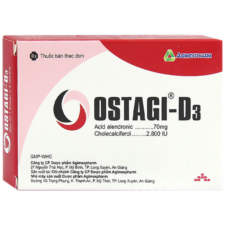 Thuốc Ostagi-D3 Agimexpharm điều trị loãng xương (1 vỉ x 4 viên)