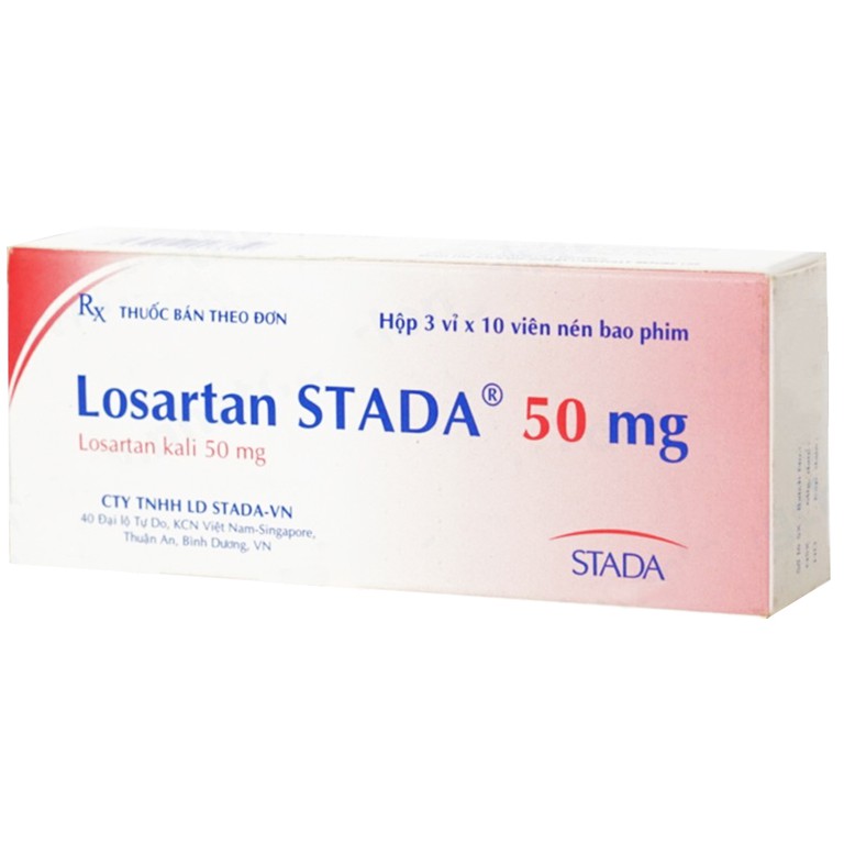 Viên nén Losartan Stada 50mg điều trị tăng huyết áp (3 vỉ x 10 viên)