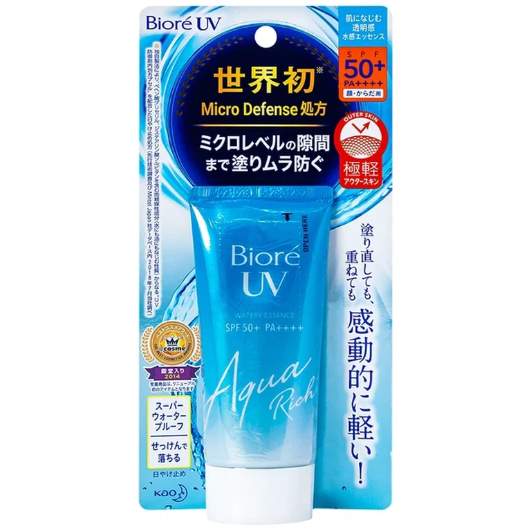 Tinh chất chống nắng vi điểm màng nước Bioré UV Aqua Rich SPF50+ PA++++ dưỡng ẩm cho mặt, cổ, vai (50g)