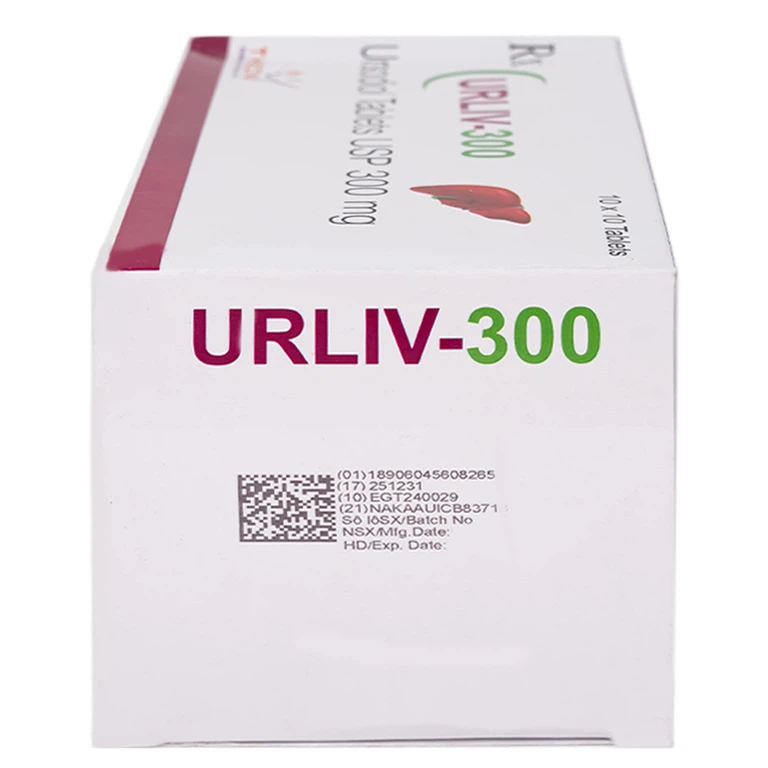 Thuốc Urliv 300 Theon Pharmaceuticals điều trị làm tan sỏi mật, cải thiện chức năng gan (10 vỉ x 10 viên)