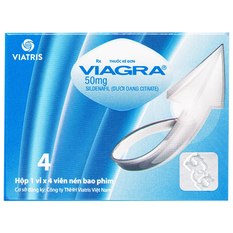 Thuốc Viagra 50mg Pfizer điều Trị Rối Loạn Cương Dương 4 Viên 