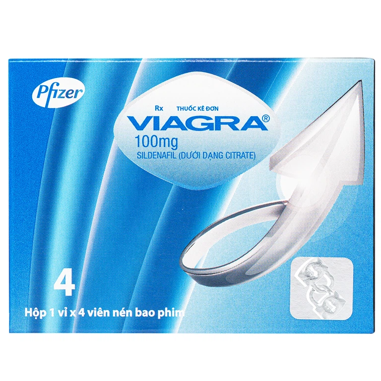 Thuốc Viagra 100mg Viatris điều trị rối loạn cương dương (1 vỉ x 4 viên)