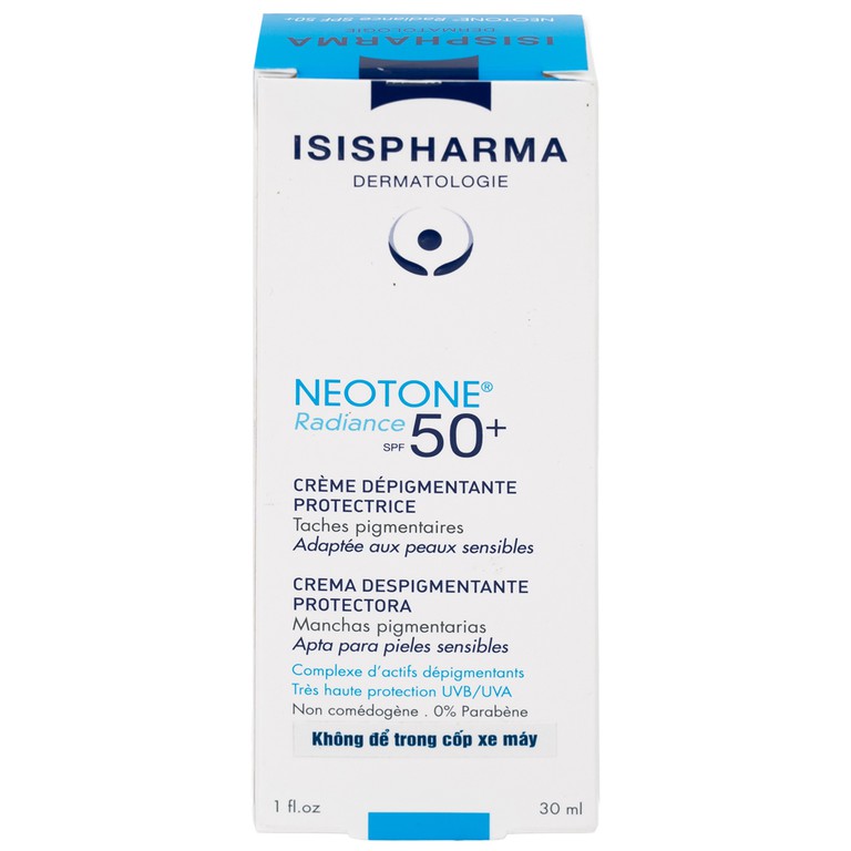 Kem chống nắng Isis Pharma Neotone Radiance SPF 50+ dưỡng trắng, mờ nám, phục hồi da (30ml)