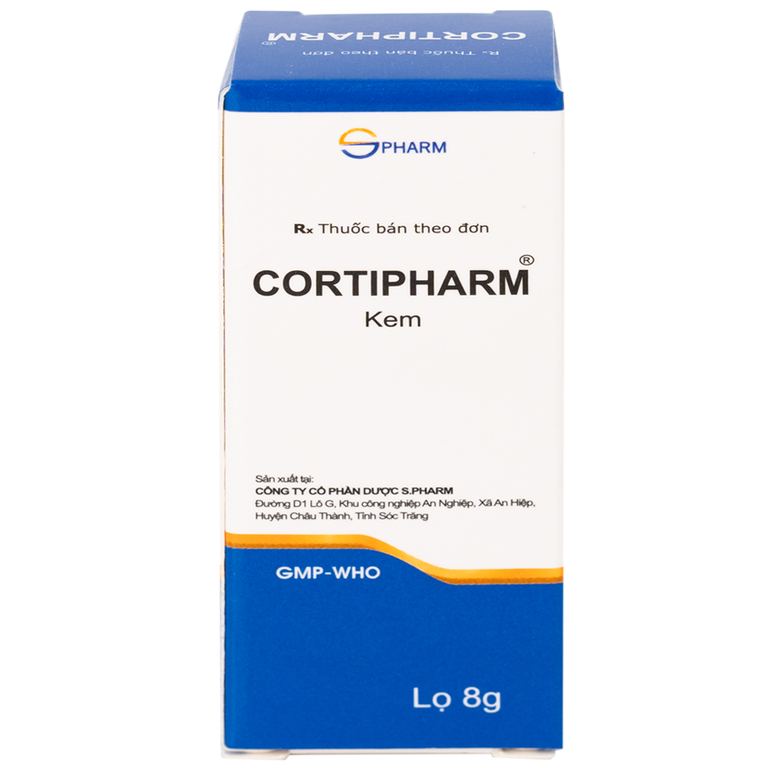 Kem bôi da Cortipharm 8g Spharm điều trị viêm da tiếp xúc, chốc lỡ, viêm nang lông