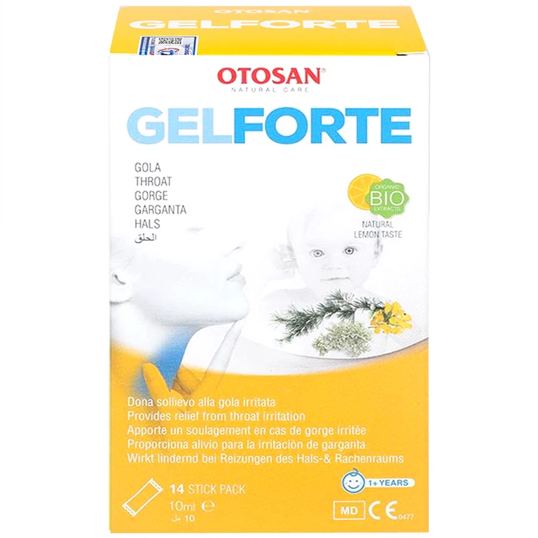 Gel Otosan Throat Gel Forte 10ml điều trị viêm họng cấp tính (14 gói)