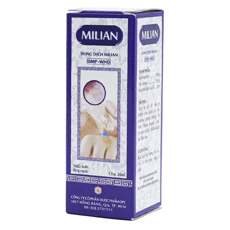 Dung dịch Milian OPC điều trị nhiễm virus ngoài da, chốc lở, viêm da mủ (20ml)