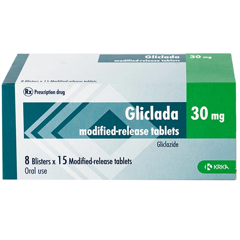 Thuốc Gliclada 30mg KRKA điều trị bệnh tiểu đường (8 vỉ x 15 viên)