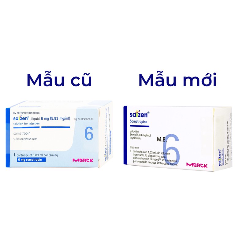 Dung dịch tiêm Saizen 6mg Merck điều trị chậm tăng trưởng (Hộp 1 ống)