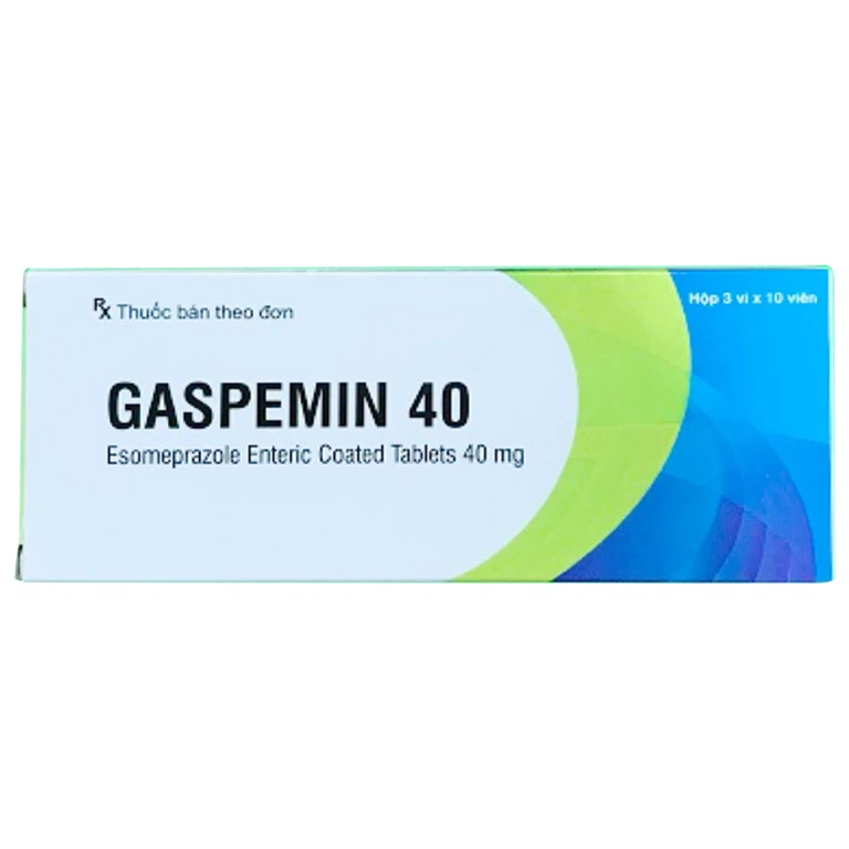 Thuốc Gaspemin 40mg Acme điều trị bệnh trào ngược dạ dày, loét dạ dày tá tràng (3 vỉ x 10 viên)