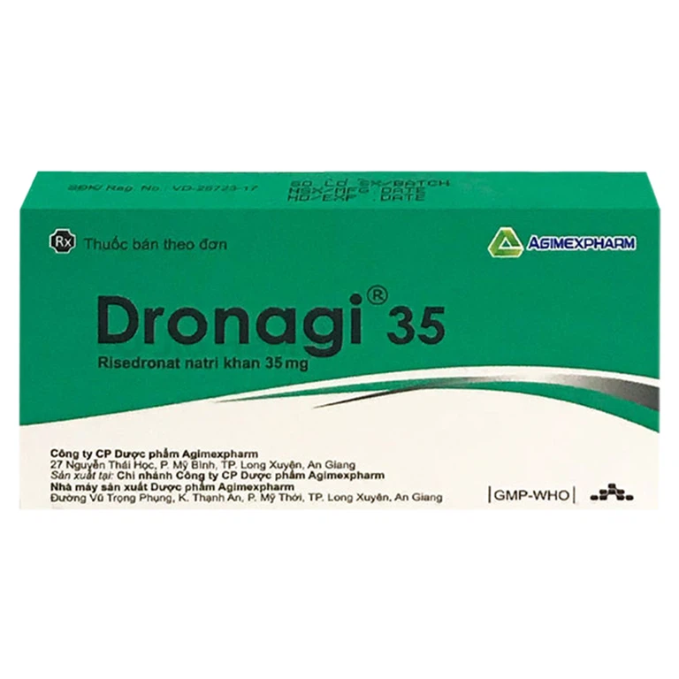 Thuốc Dronagi 35 Agimexpharm điều trị và ngăn ngừa bệnh loãng xương (1 vỉ x 4 viên)