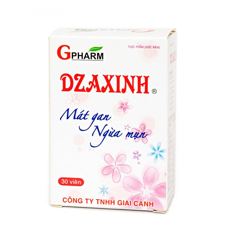 Viên uống Dzaxinh GPharm mát gan, ngừa mụn (3 vỉ x 10 viên)