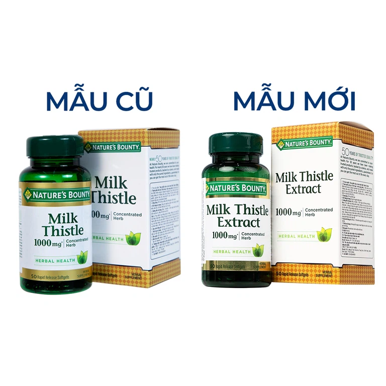 Viên uống Milk Thistle Nature's Bounty hỗ trợ tăng cường chức năng gan, bảo vệ gan (50 viên)