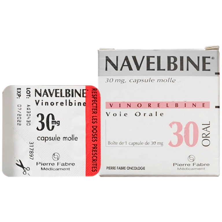 Thuốc Navelbine 30mg Pierre Fabre điều trị ung thư phổi, ung thư vú (1 vỉ x 1 viên)