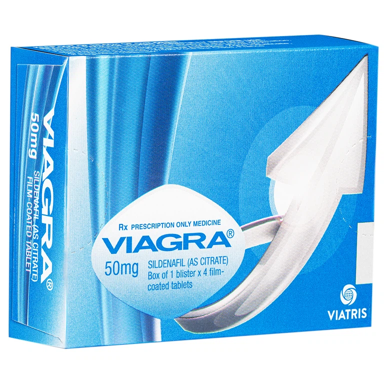 Thuốc Viagra 50mg Viatris điều trị rối loạn cương dương (1 vỉ x 4 viên)