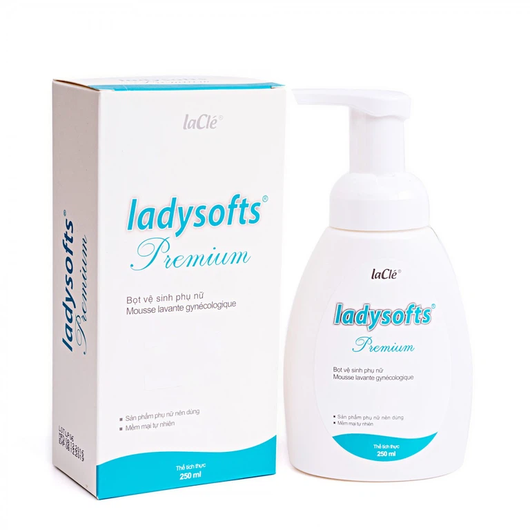 Bọt vệ sinh phụ nữ Ladysofts Premium Xanh hỗ trợ rửa sạch vùng kín và duy trì độ pH tự nhiên (250ml)