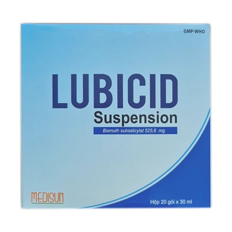 Thuốc Lubicid Suspension Medisun giảm nhẹ các triệu chứng buồn nôn, ăn không tiêu (20 gói x 30ml)