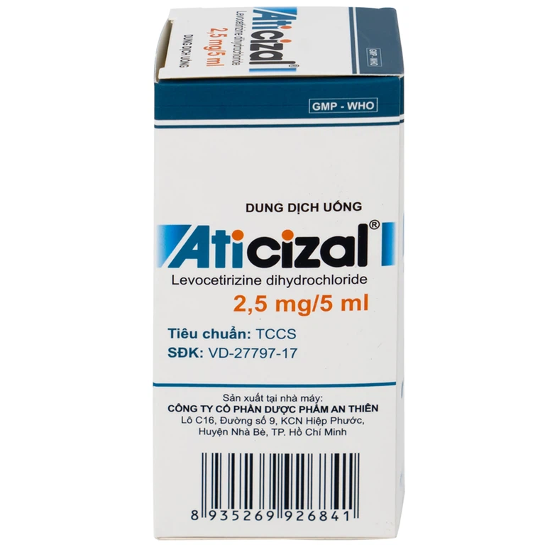 Dung dịch uống Aticizal 2,5mg/5ml An Thiên điều trị triệu chứng viêm mũi dị ứng (90ml)