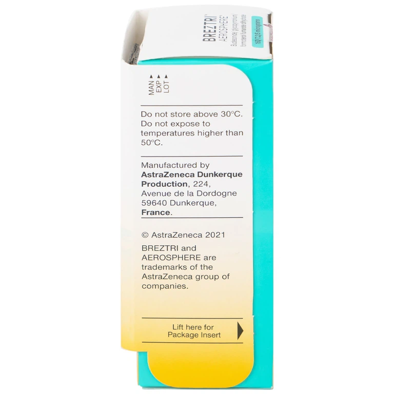 Thuốc hít Breztri 160/7.2/5mcg Astrazeneca giảm co thắt phế quản cấp tính (120 liều)