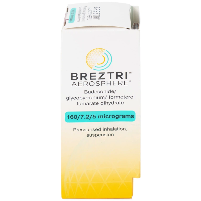 Thuốc hít Breztri 160/7.2/5mcg Astrazeneca giảm co thắt phế quản cấp tính (120 liều)