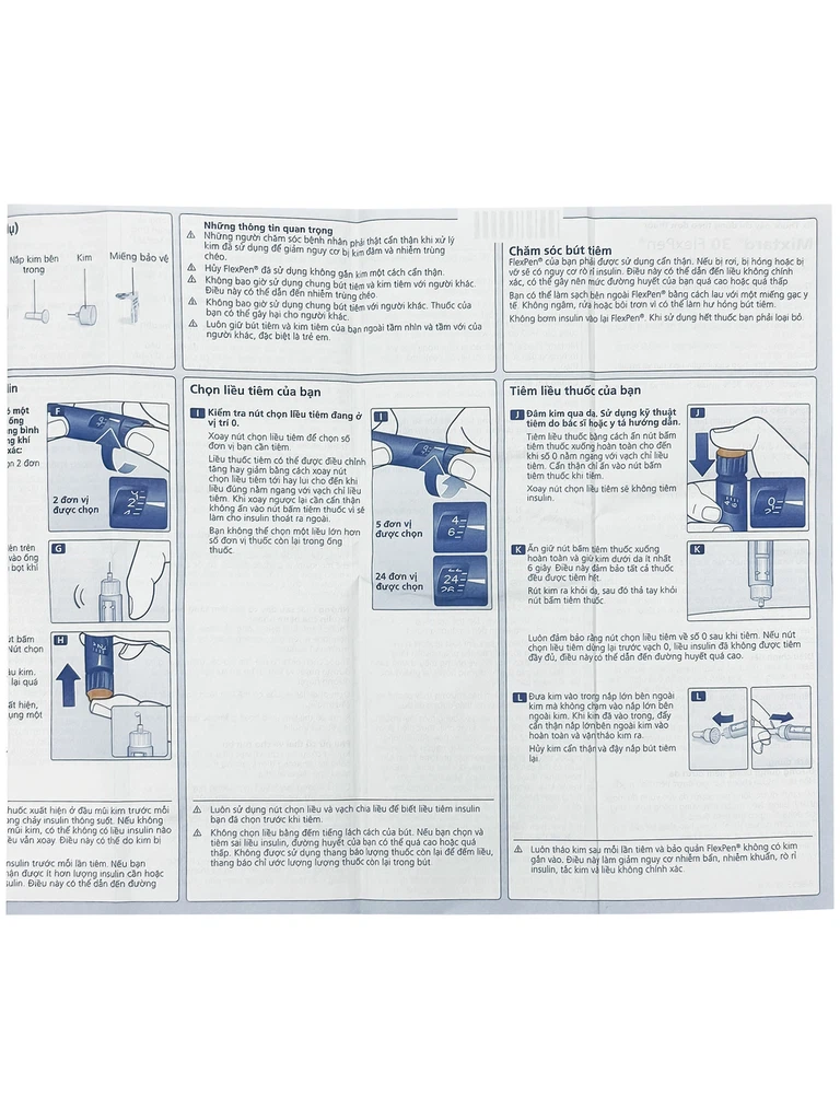 Bút tiêm Mixtard 30 Flexpen 100 IU/ml Novo Nordisk điều trị bệnh đái tháo đường (5 cây x 3ml)