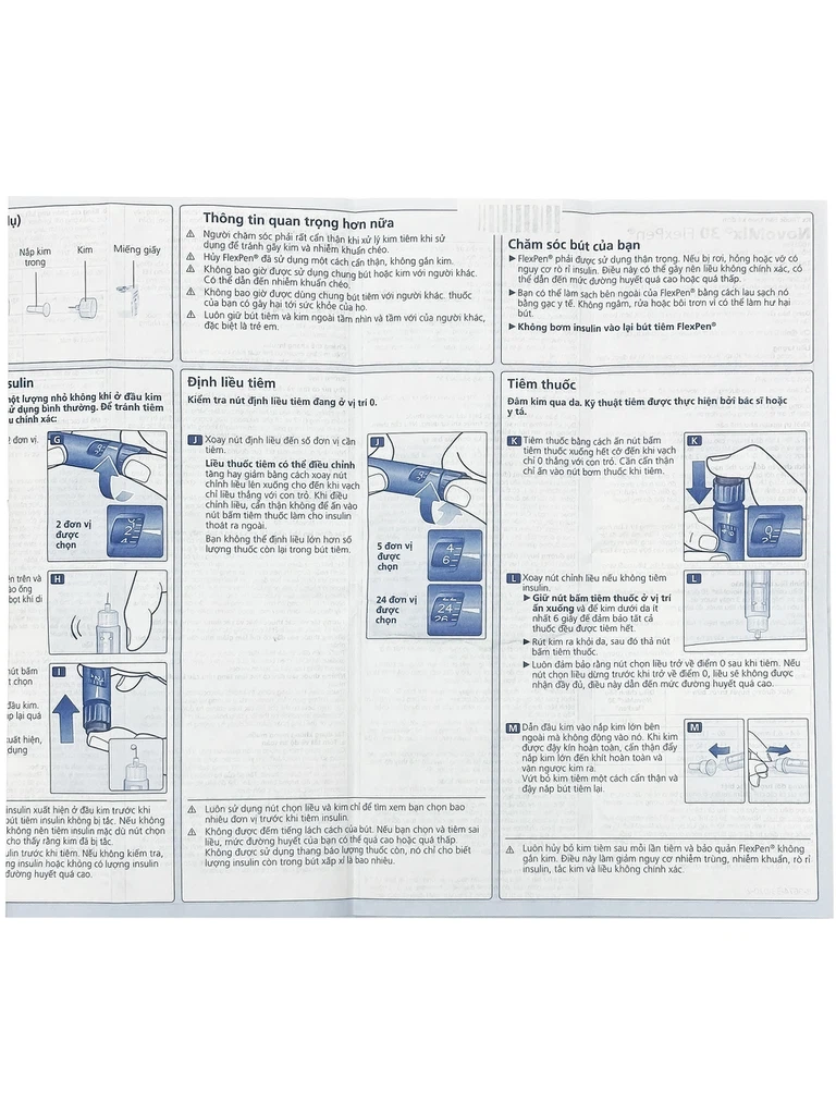 Bút tiêm NovoMix 30 FlexPen Novo Nordisk điều trị đái tháo đường (5 cây x 3ml)