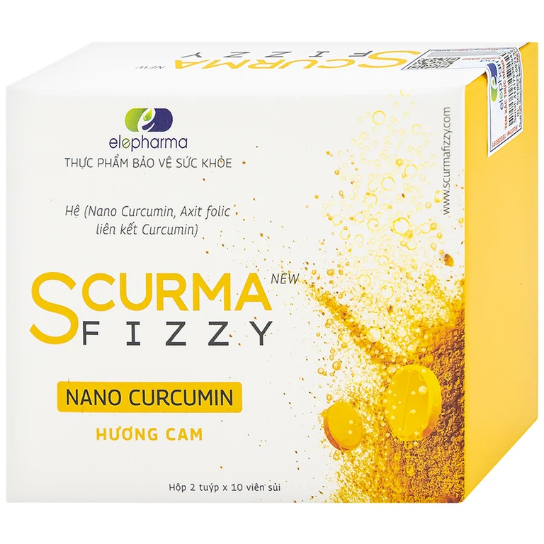 Viên sủi Scurma Fizzy Nano Curcumin hỗ trợ giảm các triệu chứng trào ngược dạ dày thực quản (2 tuýt x 10 viên)