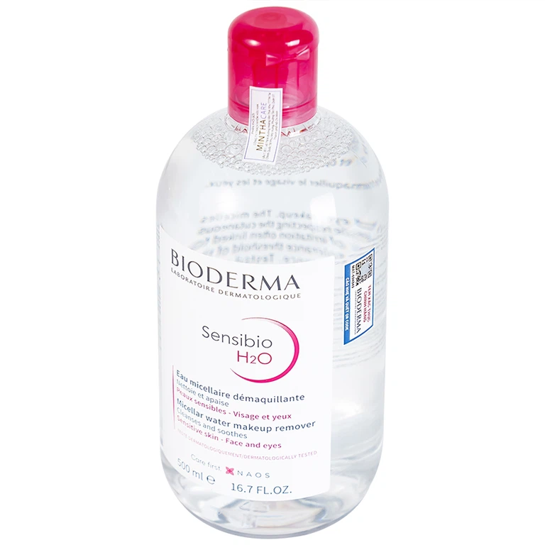 Dung dịch Bioderma Sensibio H2O dạng hạt mixen (micelle) dùng tẩy trang dành cho mặt, mắt, da nhạy cảm (500ml)