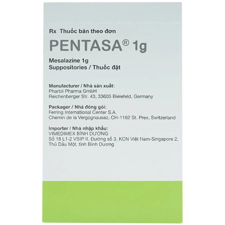 Thuốc Pentasa 1g Ferring điều trị bệnh viêm loét đại tràng (7 lọ x 100 ml)