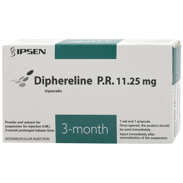 Thuốc Diphereline P.R. 11.25mg Ipsen điều trị ung thư tuyến tiền liệt, lạc nội mạc tử cung