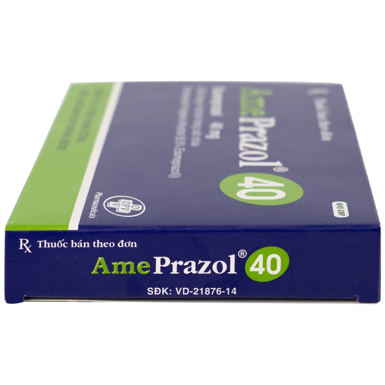 Thuốc AmePrazol 40mg OPV điều trị bệnh trào ngược dạ dày, thực quản (2 vỉ x 7 viên)