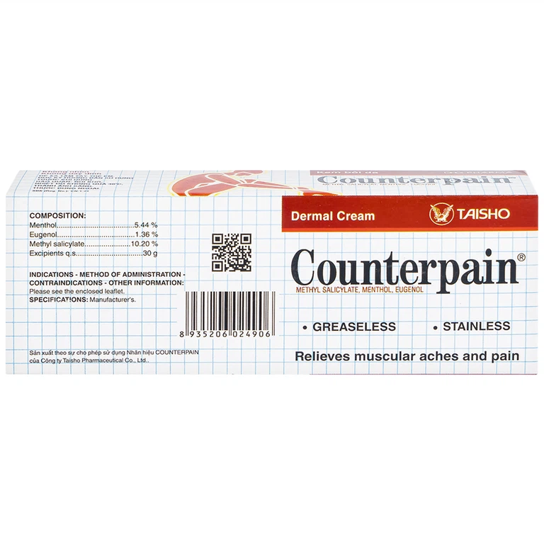 Kem bôi da Counterpain DHG giảm đau cơ, đau do bệnh thấp khớp, bong gân (30g)