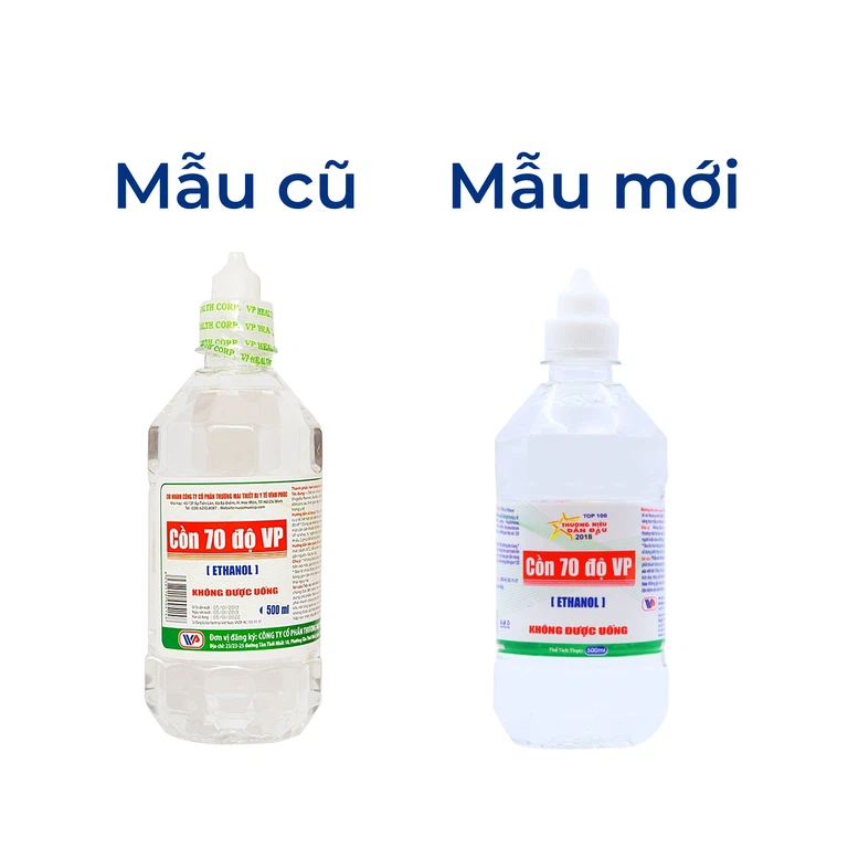 Cồn 70 độ Vĩnh Phúc dùng để diệt khuẩn dụng cụ y tế, bề mặt trong y tế (500ml)