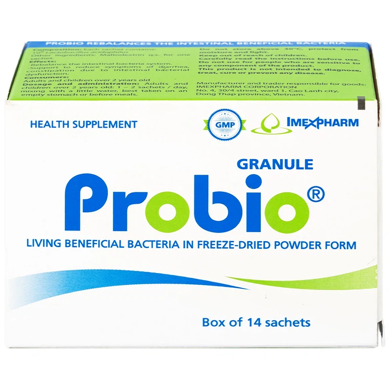 Cốm pha hỗn dịch uống Probio Imexpharm cân bằng hệ vi sinh đường ruột (14 gói)