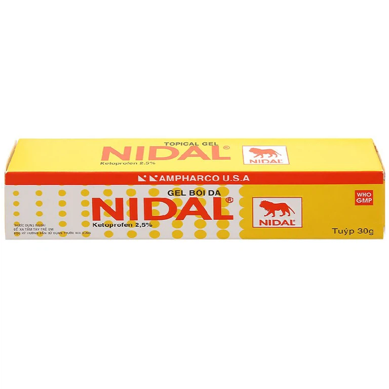 Gel bôi da Nidal Ampharco kháng viêm và giảm đau xương khớp (30g)