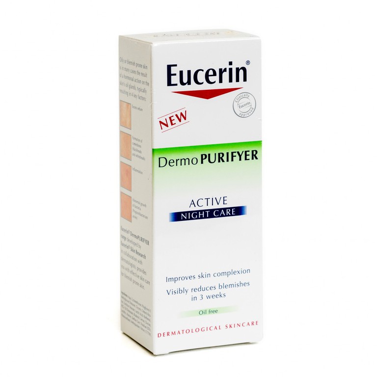 Kem dưỡng da ban đêm Eucerin Dermo Purifyer Active Night Care giảm nhờn, ngăn ngừa mụn (50ml)